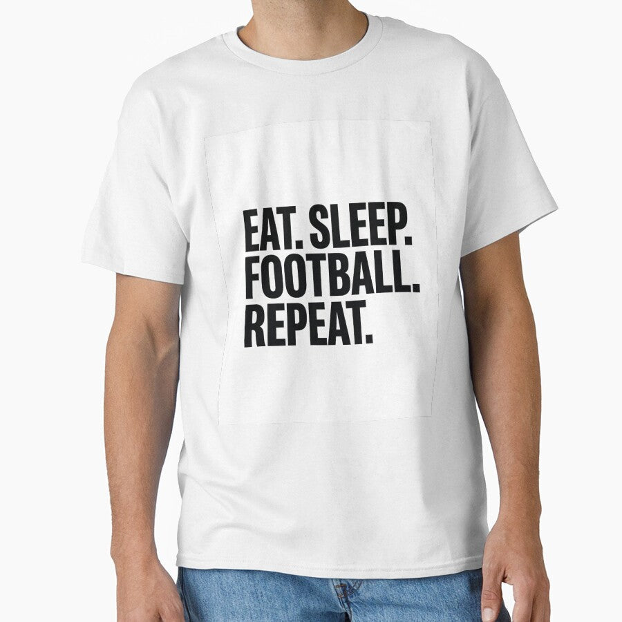 Eat Sleep Football Repeat Fan Gift by Boldna - Adult & Kids T-Shirts, Sweatshirts & Hoodies apparel design preview 1