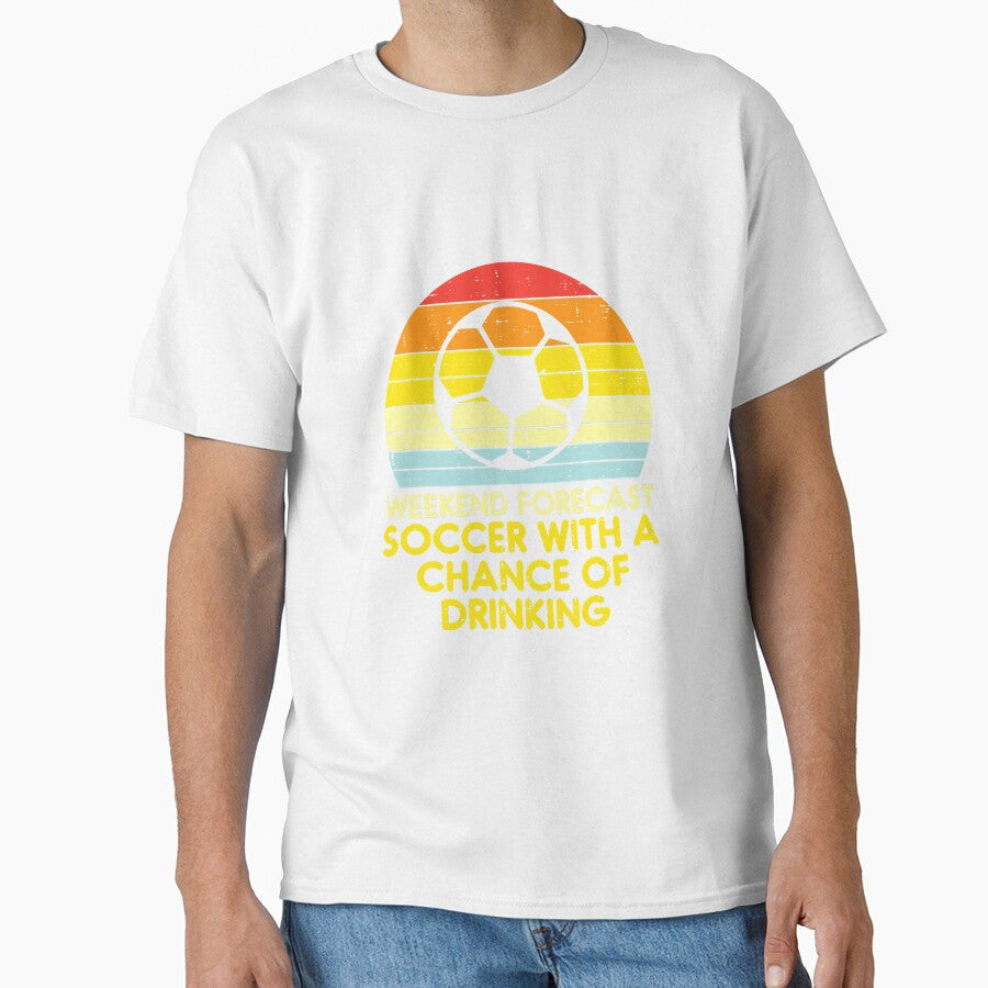 Weekend Forecast Soccer Drinking Retro by - Adult & Kids T-Shirts, Sweatshirts & Hoodies apparel design preview 1