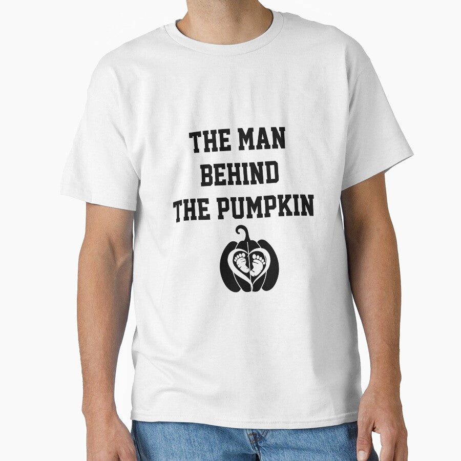 Cute baby feet halloween fall Man Behind the Pumpkin - Adult & Kids T-Shirts, Sweatshirts & Hoodies apparel design preview 1