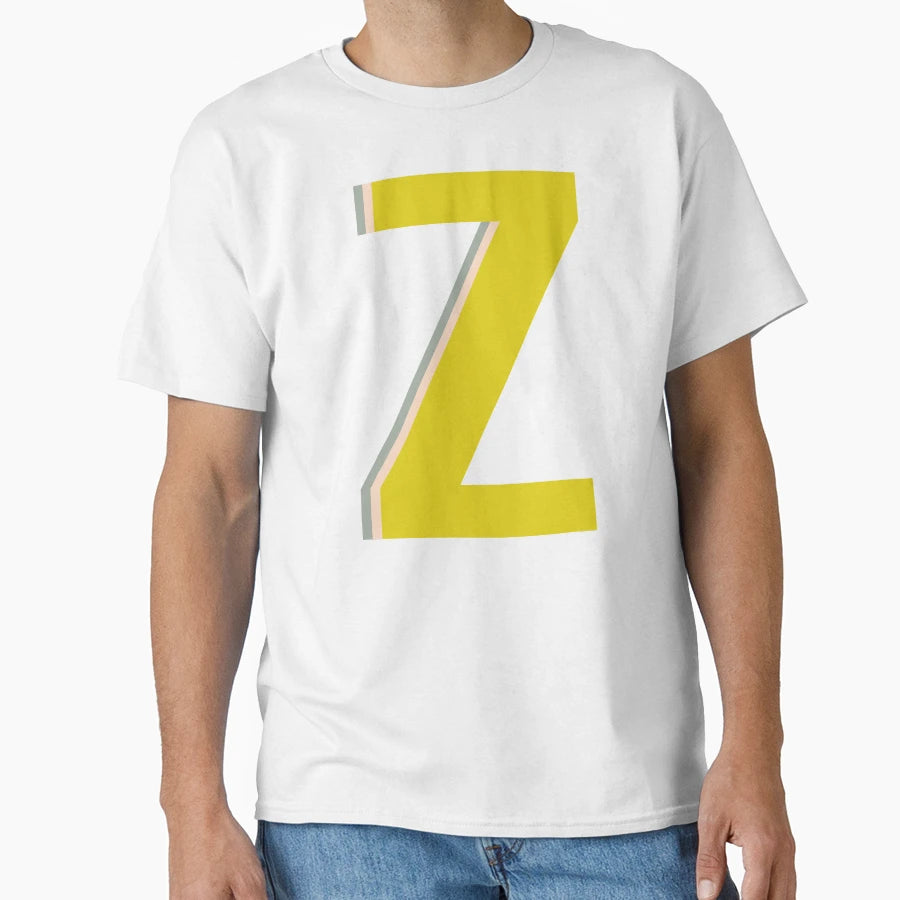 Letter Z Initial Monogram Pattern Yellow T-Shirt - Trendy Graphic Unisex - T-Shirt, Sweatshirt, Hoodie