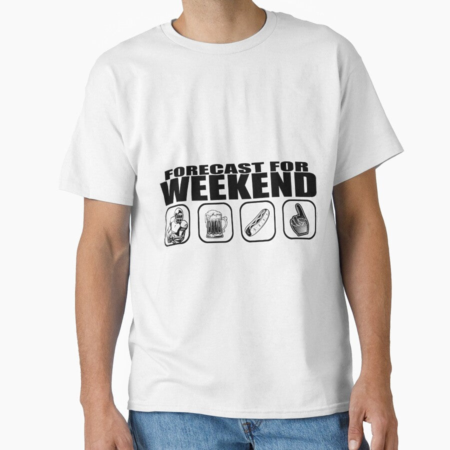 Weekend Forecast Football Beer by NeverLoseSF - Adult & Kids T-Shirts, Sweatshirts & Hoodies apparel design preview 1