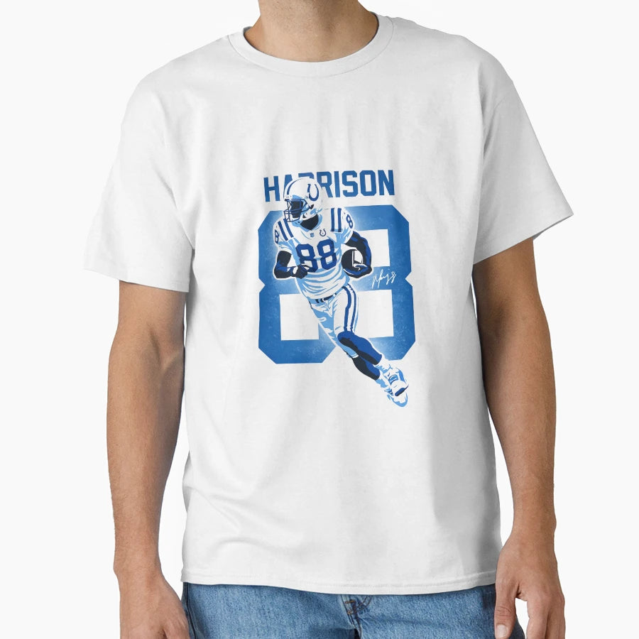 Marvin Harrison Indianapolis 88 Football Art T-Shirt - Graphic Print Unisex - T-Shirt, Sweatshirt, Hoodie