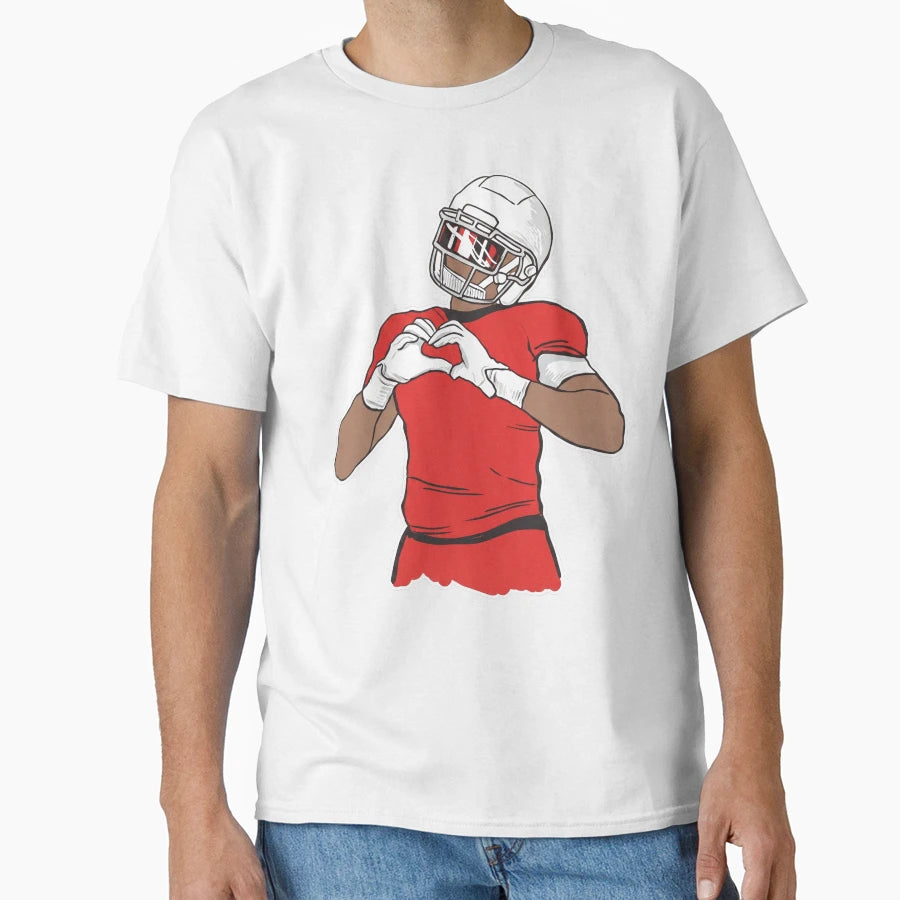 Football Player Heart Sign T-Shirt - Aesthetic Graphic Men Women - T-Shirt, Sweatshirt, Hoodie