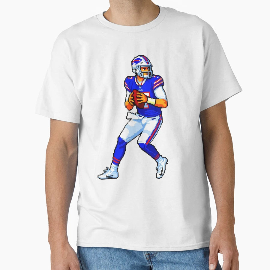 Buffalo Tecmo Number 17 Allen T-Shirt - Custom Art Print for Adults - T-Shirt, Sweatshirt, Hoodie