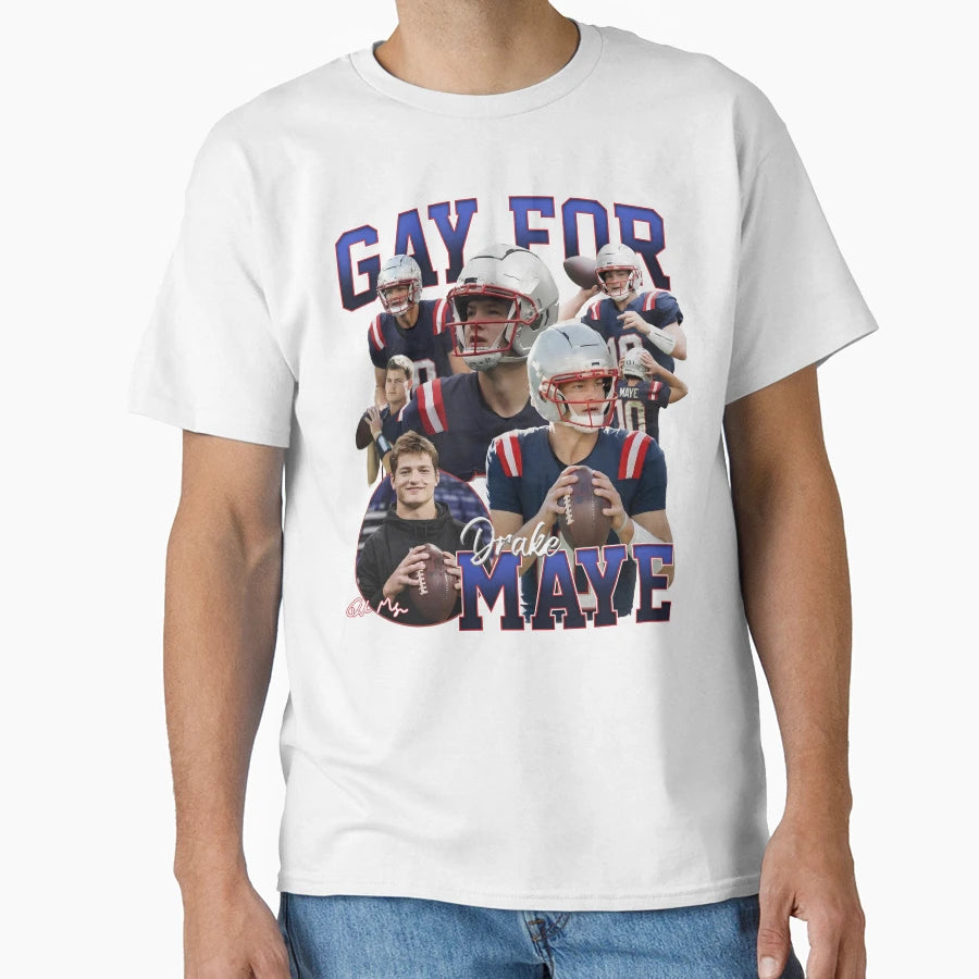 Gay Drake Maye Football New England T-Shirt - Aesthetic Graphic for Adults - T-Shirt, Sweatshirt, Hoodie