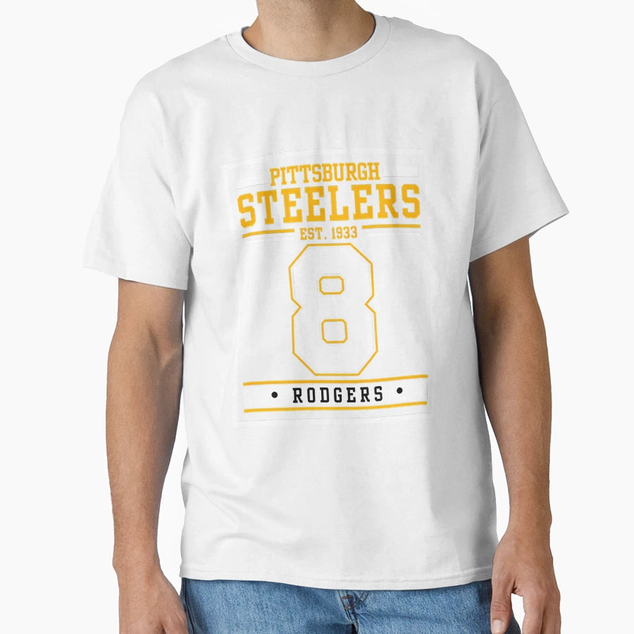 Pittsburgh Rodgers 8 Football Player T-Shirt - Graphic Print Men Women - T-Shirt, Sweatshirt, Hoodie