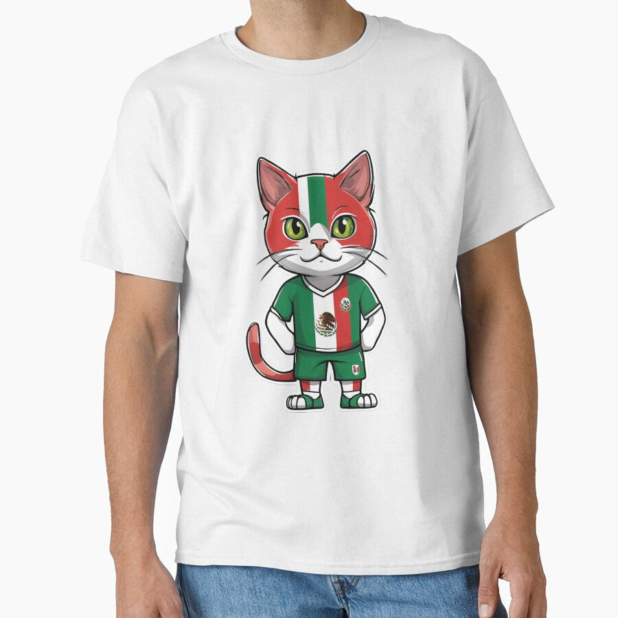 MEXICO Sports Team: a Cat wearing colours of Mexican - Adult & Kids T-Shirts, Sweatshirts & Hoodies apparel design preview 1