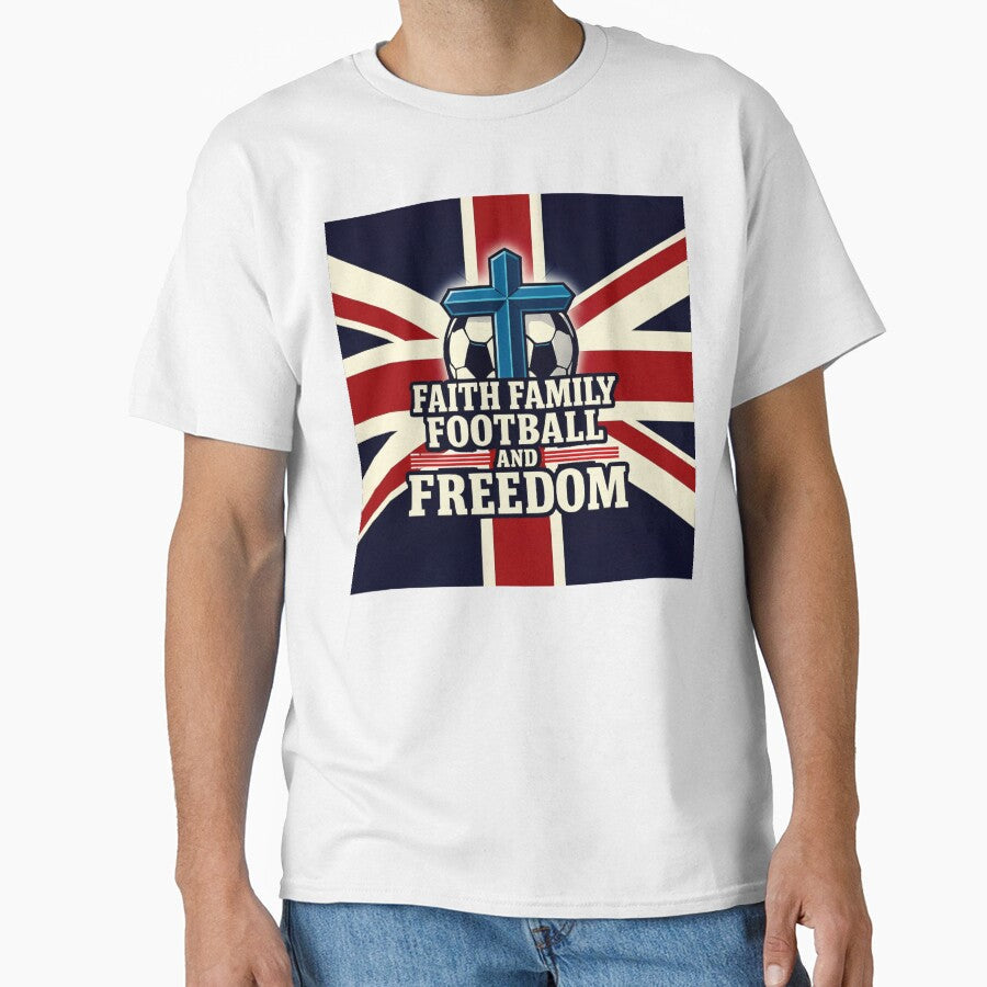 Faith Family Football Freedom British Union Jack - Adult & Kids T-Shirts, Sweatshirts & Hoodies apparel design preview 1