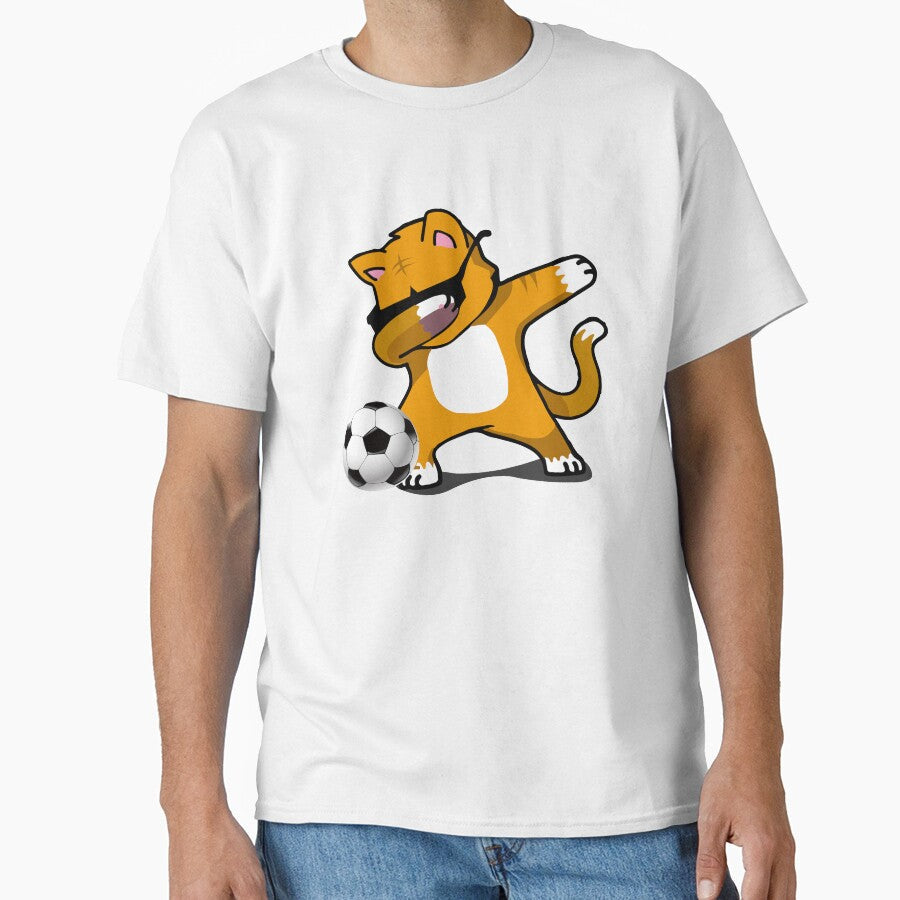 Cat Funny Soccer Dabbing Gift by chihai - Adult & Kids T-Shirts, Sweatshirts & Hoodies apparel design preview 1