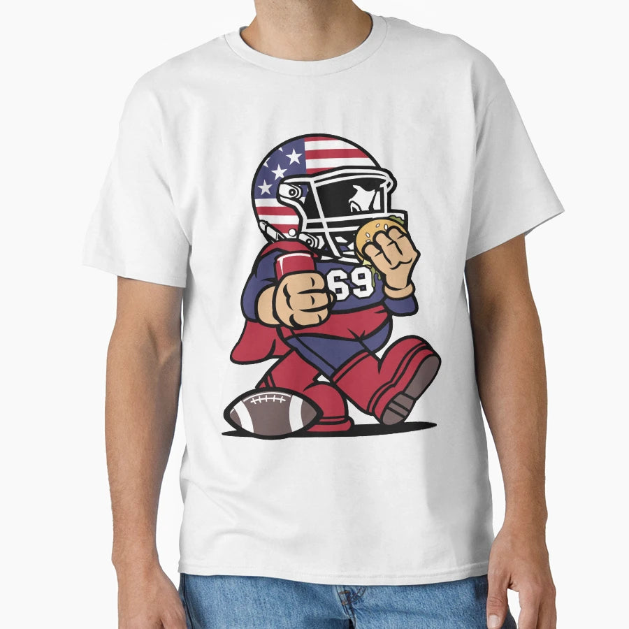 Football Cartoon T-Shirt - Trendy Graphic for Adults - T-Shirt, Sweatshirt, Hoodie