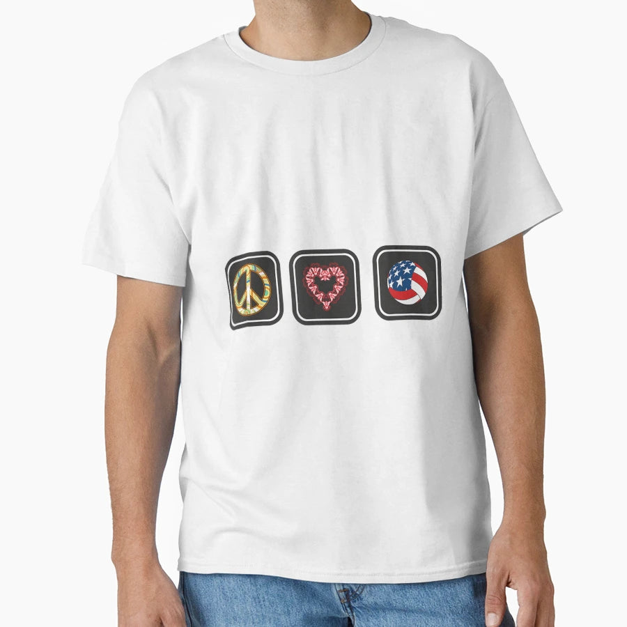Peace Love Volleyball T-Shirt - Minimalist Print Unisex - T-Shirt, Sweatshirt, Hoodie