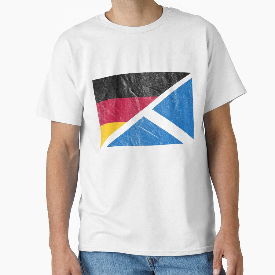 Distressed Germany Scotland Flag by Carl's Clothing - Adult & Kids T-Shirts, Sweatshirts & Hoodies apparel design preview 1