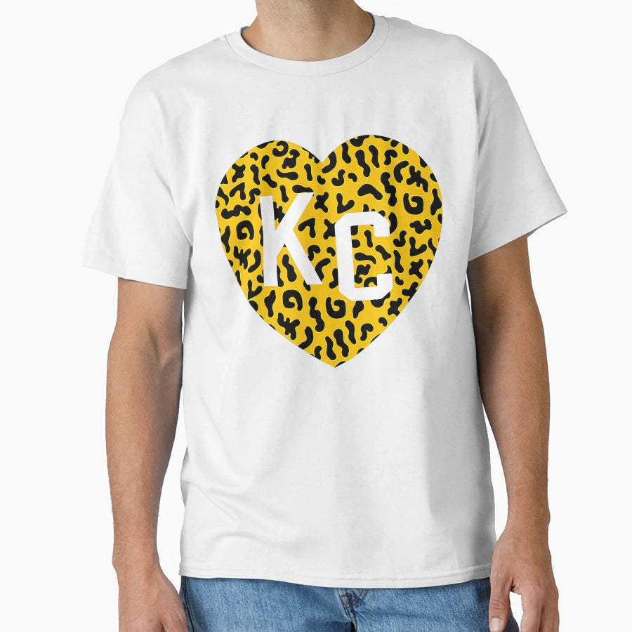 Kc Cheetah Animal Heart Kc Kansas T-Shirt - Custom Art Print for Adults - T-Shirt, Sweatshirt, Hoodie