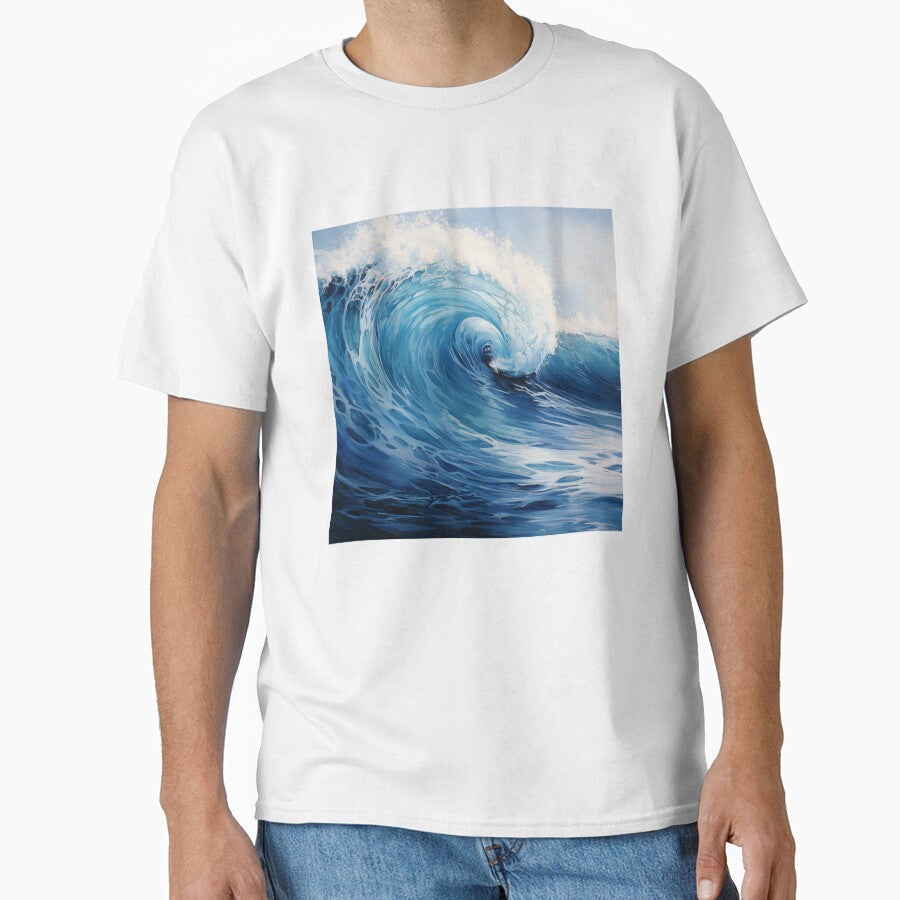 Blue Ocean Waves by SunMoonMilk - Adult & Kids T-Shirts, Sweatshirts & Hoodies apparel design preview 1