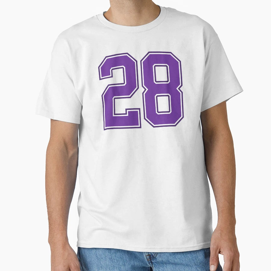 Purple Number 28 Lucky Sports Jersey T-Shirt - Streetwear Style for Adults - T-Shirt, Sweatshirt, Hoodie