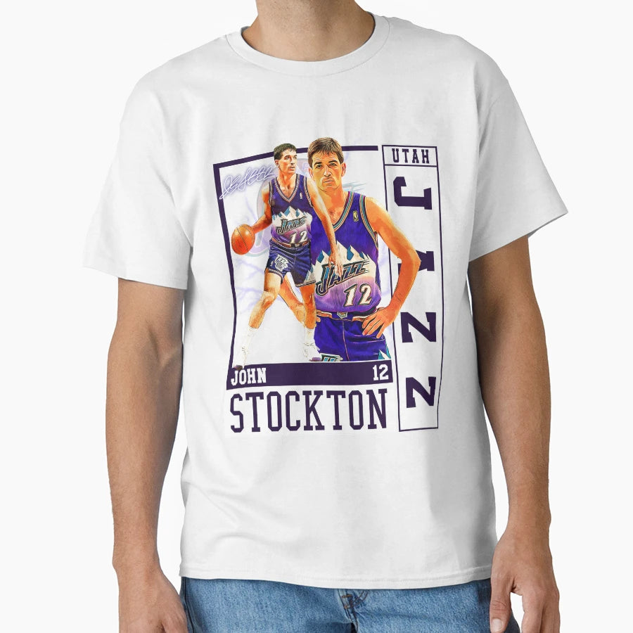 John Stockton Legend Basketball T-Shirt - Minimalist Print for Adults - T-Shirt, Sweatshirt, Hoodie