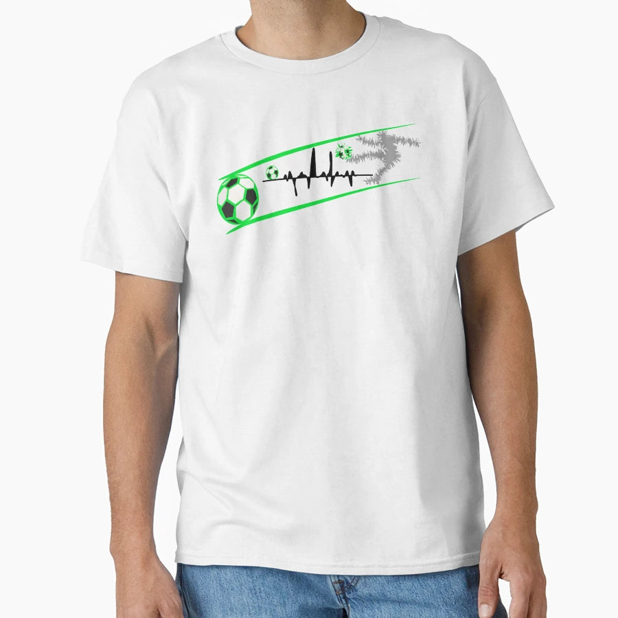 Football Player Football Heartbeat T-Shirt - Custom Art Print Unisex - T-Shirt, Sweatshirt, Hoodie