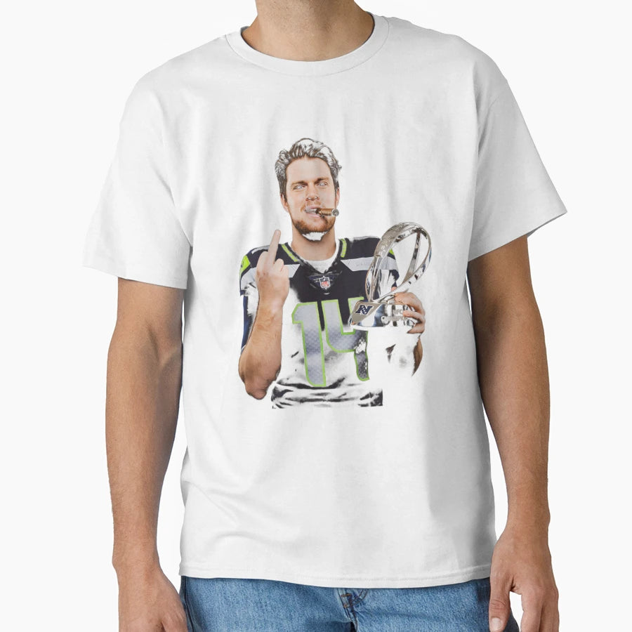 Sam Darnold Trophy Flipping It T-Shirt - Minimalist Print for Adults - T-Shirt, Sweatshirt, Hoodie