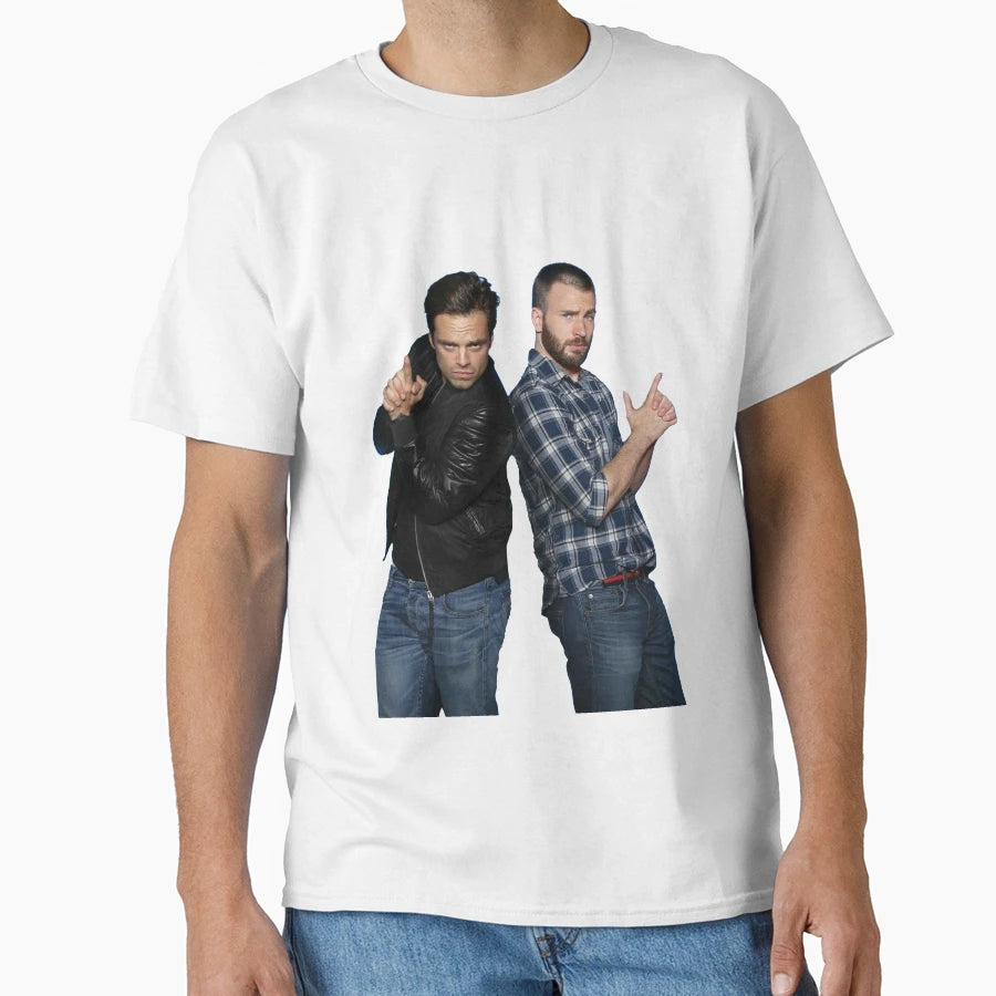 Sebastian Stan And Chris Evans T-Shirt - Aesthetic Graphic Men Women - T-Shirt, Sweatshirt, Hoodie