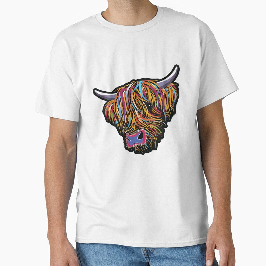 Colourful Highland Cow Sticker by Collymore - Adult & Kids T-Shirts, Sweatshirts & Hoodies apparel design preview 1