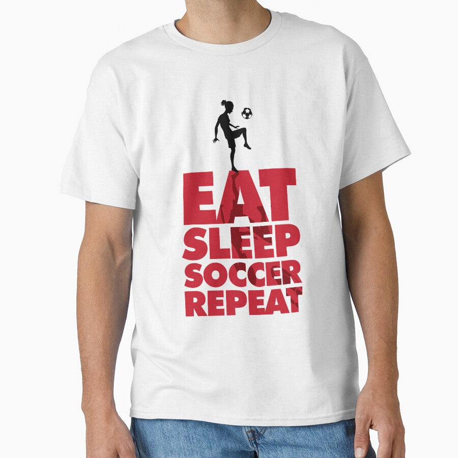 Eat Sleep Soccer Repeat, Daughter Player Cool by - Adult & Kids T-Shirts, Sweatshirts & Hoodies apparel design preview 1