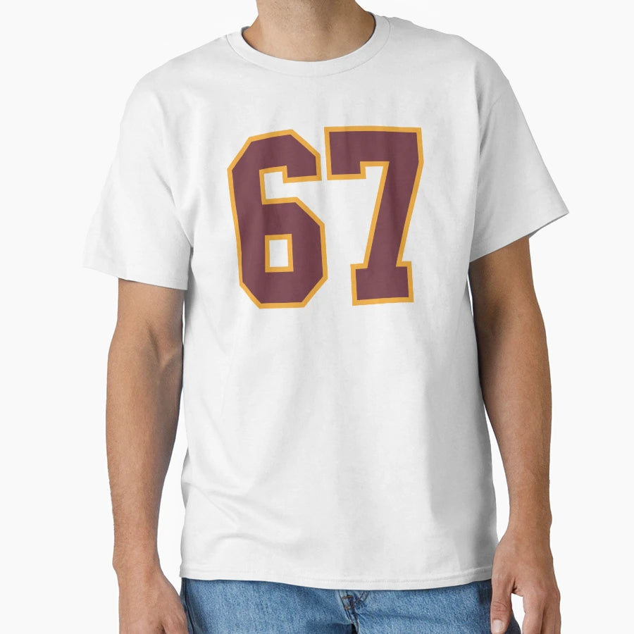 Jersey Red And Yellow Number Six Seven T-Shirt - Custom Art Print Unisex - T-Shirt, Sweatshirt, Hoodie