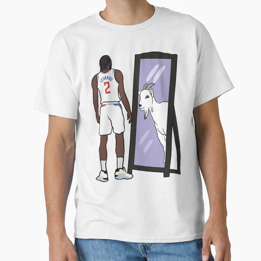 Kawhi Leonard Mirror Goat T-Shirt - Minimalist Print for Adults - T-Shirt, Sweatshirt, Hoodie