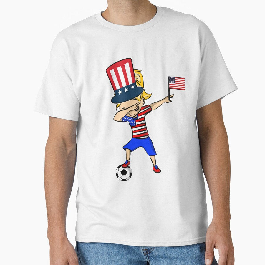 Dabbing Patriotic Soccer Girl by EverythingKawai - Adult & Kids T-Shirts, Sweatshirts & Hoodies apparel design preview 1
