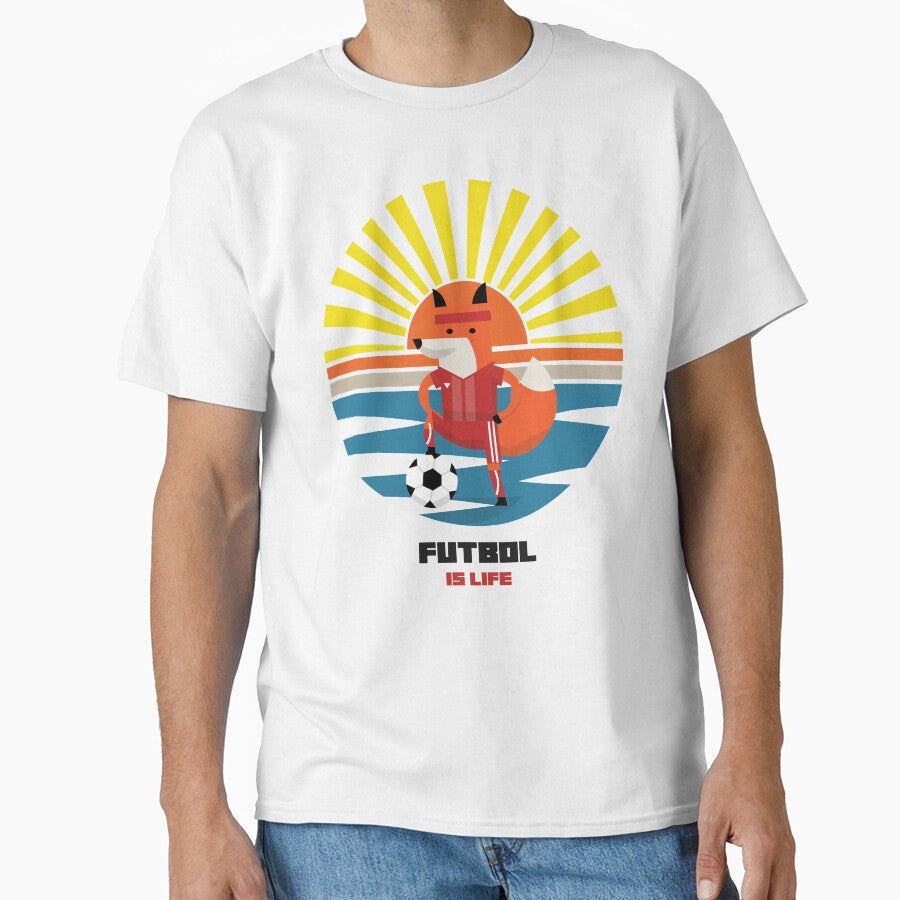 Futbol Is Life Fox Soccer Star by TheWildFlix - Adult & Kids T-Shirts, Sweatshirts & Hoodies apparel design preview 1