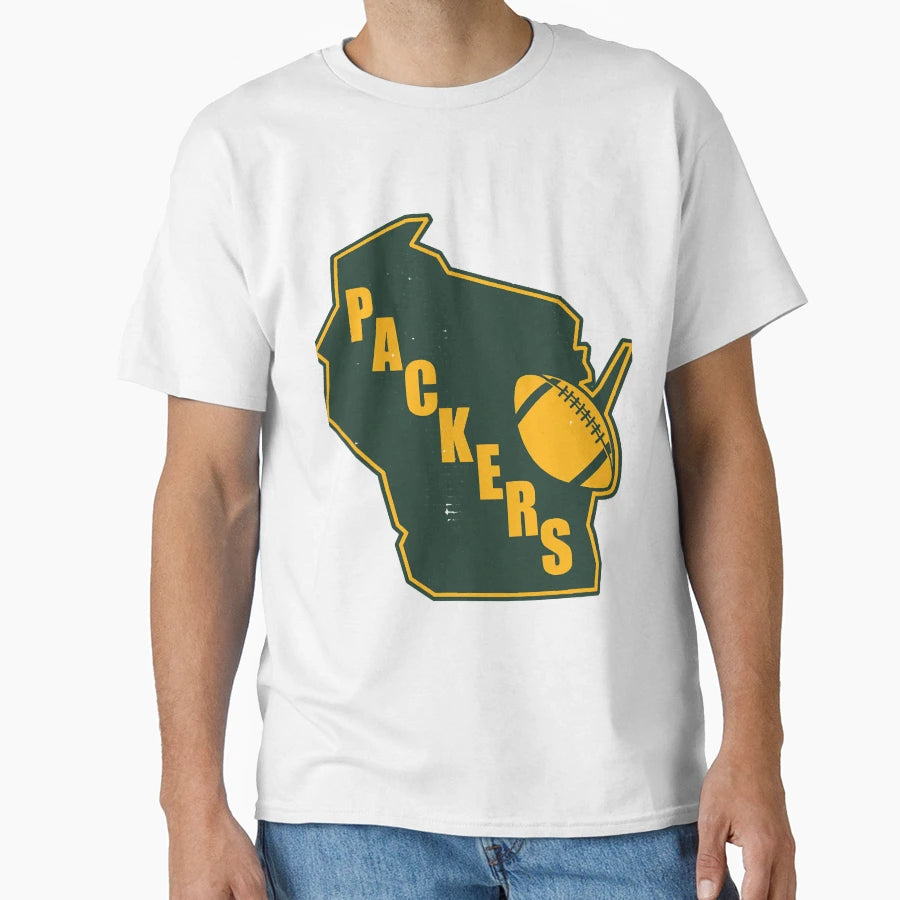 Green Bay Packers State Outline T-Shirt - Trendy Graphic Unisex - T-Shirt, Sweatshirt, Hoodie