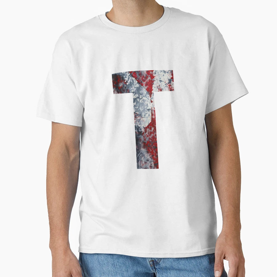 Painted Letter Collection T Monogram T-Shirt - Minimalist Print Men Women - T-Shirt, Sweatshirt, Hoodie