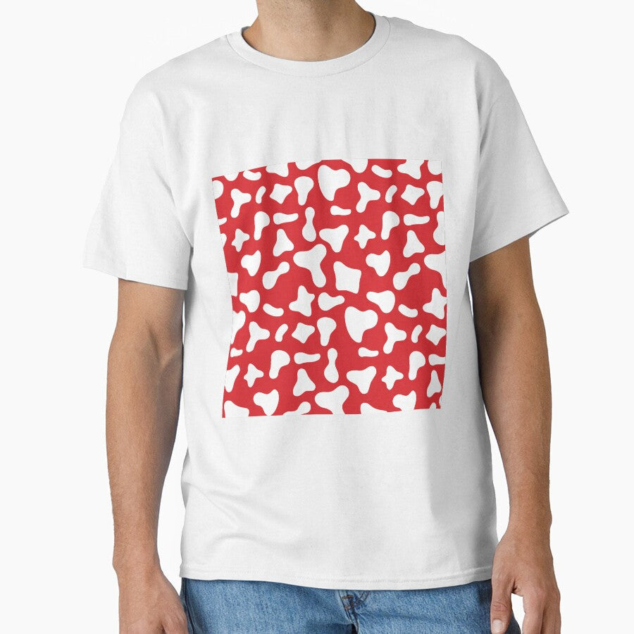 White Cow Pattern on Red Holstein by Cow-Print-Stuff - Adult & Kids T-Shirts, Sweatshirts & Hoodies apparel design preview 1