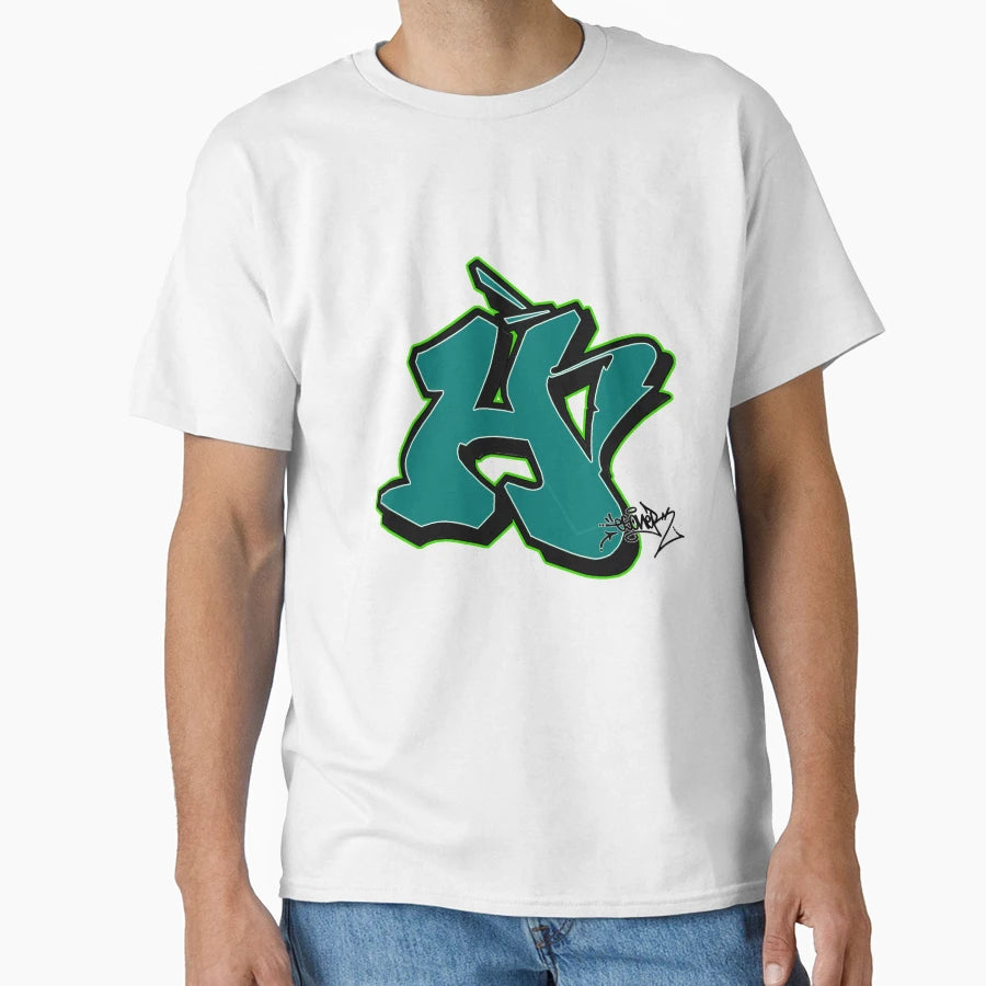 Green Letter H T-Shirt - Trendy Graphic Unisex - T-Shirt, Sweatshirt, Hoodie