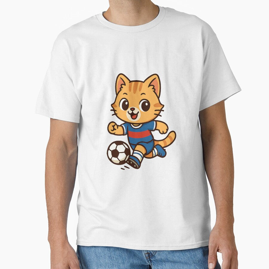 Cute Soccer Cat by HoopeStylee - Adult & Kids T-Shirts, Sweatshirts & Hoodies apparel design preview 1