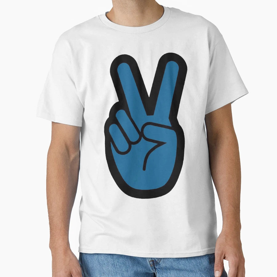 Blue Peace Sign T-Shirt - Trendy Graphic for Adults - T-Shirt, Sweatshirt, Hoodie