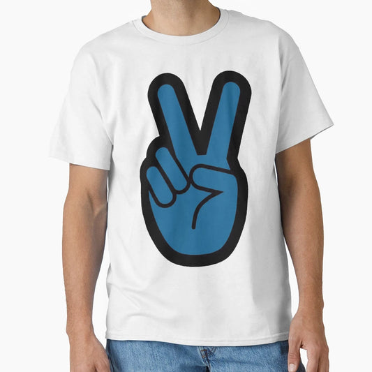 Blue Peace Sign T-Shirt - Trendy Graphic for Adults - T-Shirt, Sweatshirt, Hoodie