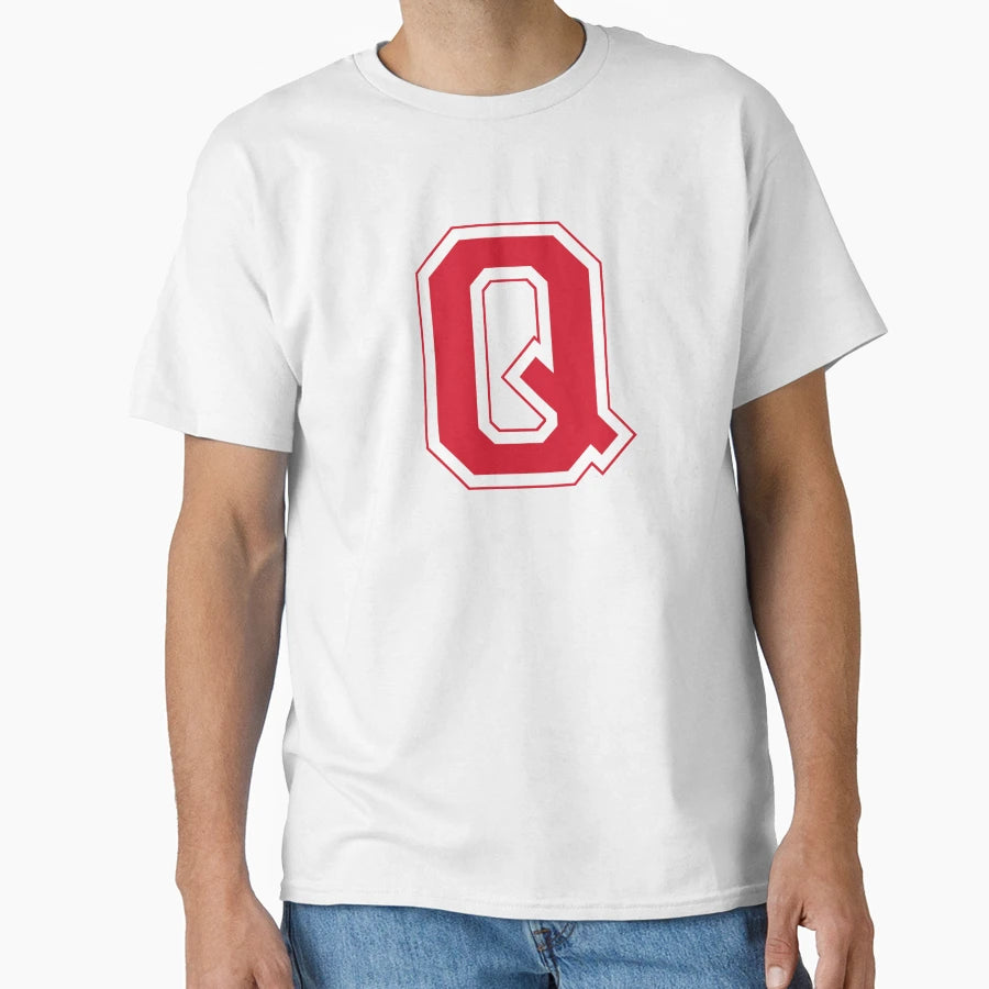 Red Varsity Letter Q T-Shirt - Minimalist Print for Adults - T-Shirt, Sweatshirt, Hoodie
