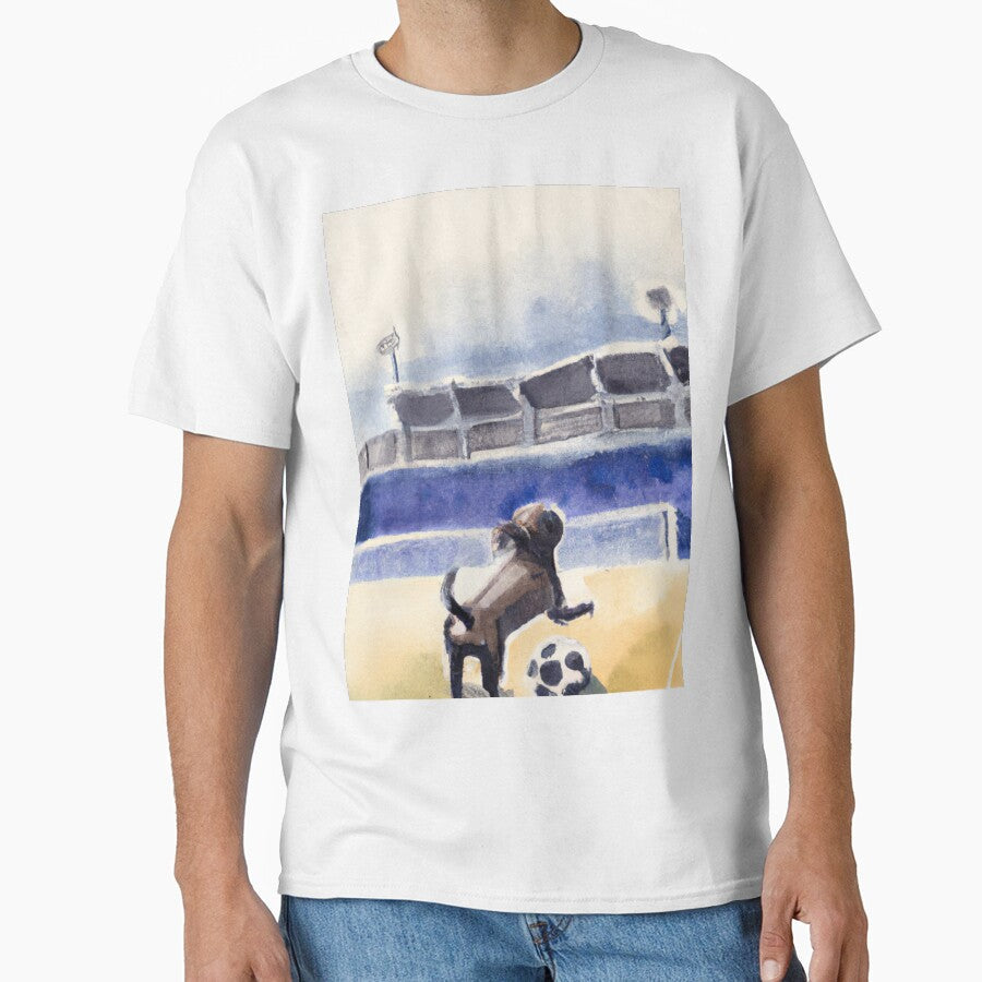 Dog playing soccer at the stadium-Edited AI generated - Adult & Kids T-Shirts, Sweatshirts & Hoodies apparel design preview 1