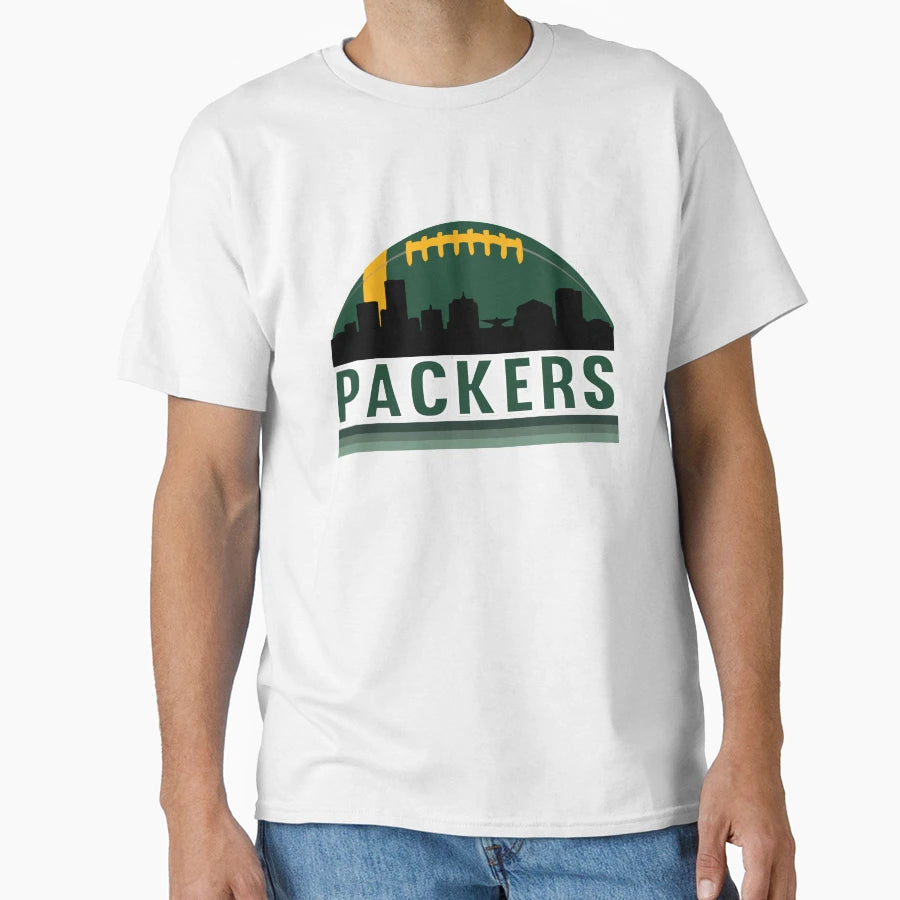 Packers Football Skyline T-Shirt - Custom Art Print Unisex - T-Shirt, Sweatshirt, Hoodie