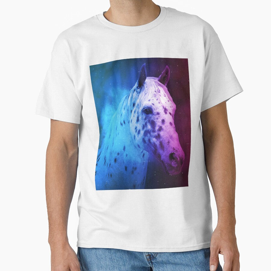 Appaloosa horse close up portrait in blue and violet - Adult & Kids T-Shirts, Sweatshirts & Hoodies apparel design preview 1