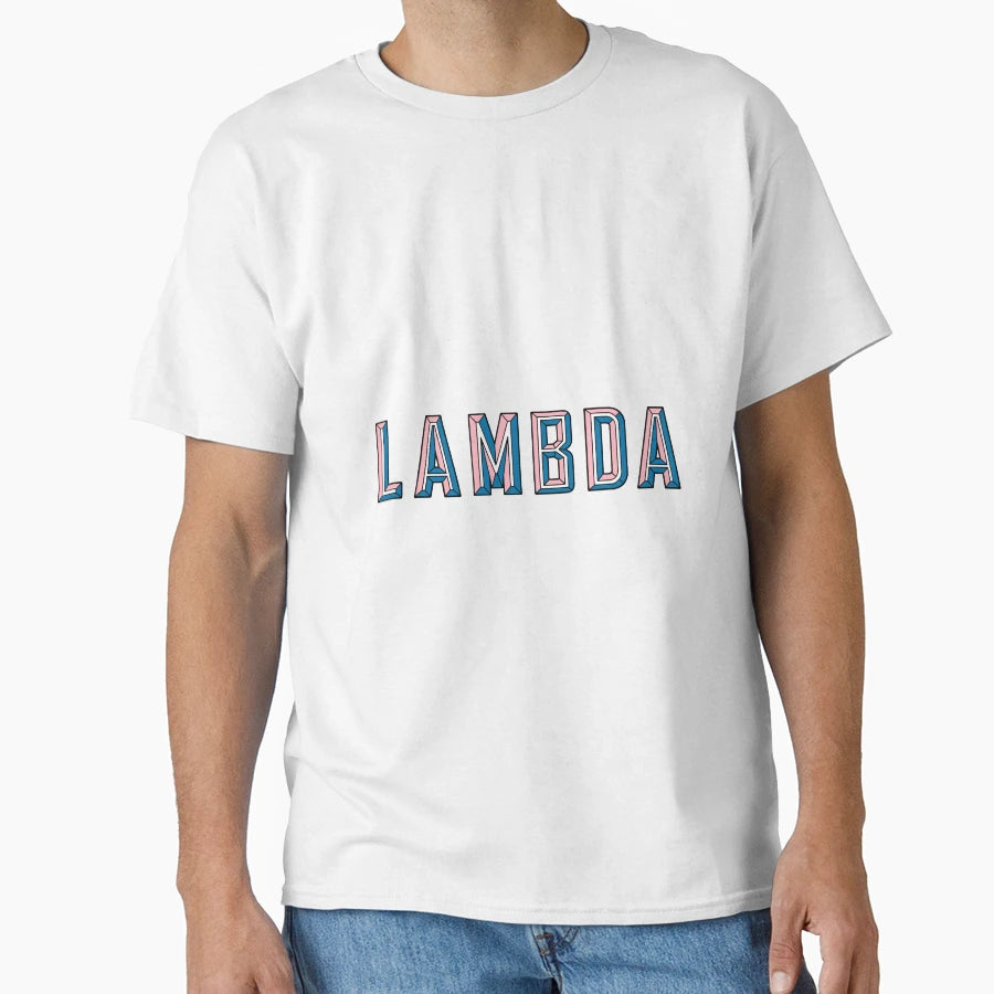 Lambda 3D Letter Peach And Cobalt T-Shirt - Unique Graphic Unisex - T-Shirt, Sweatshirt, Hoodie