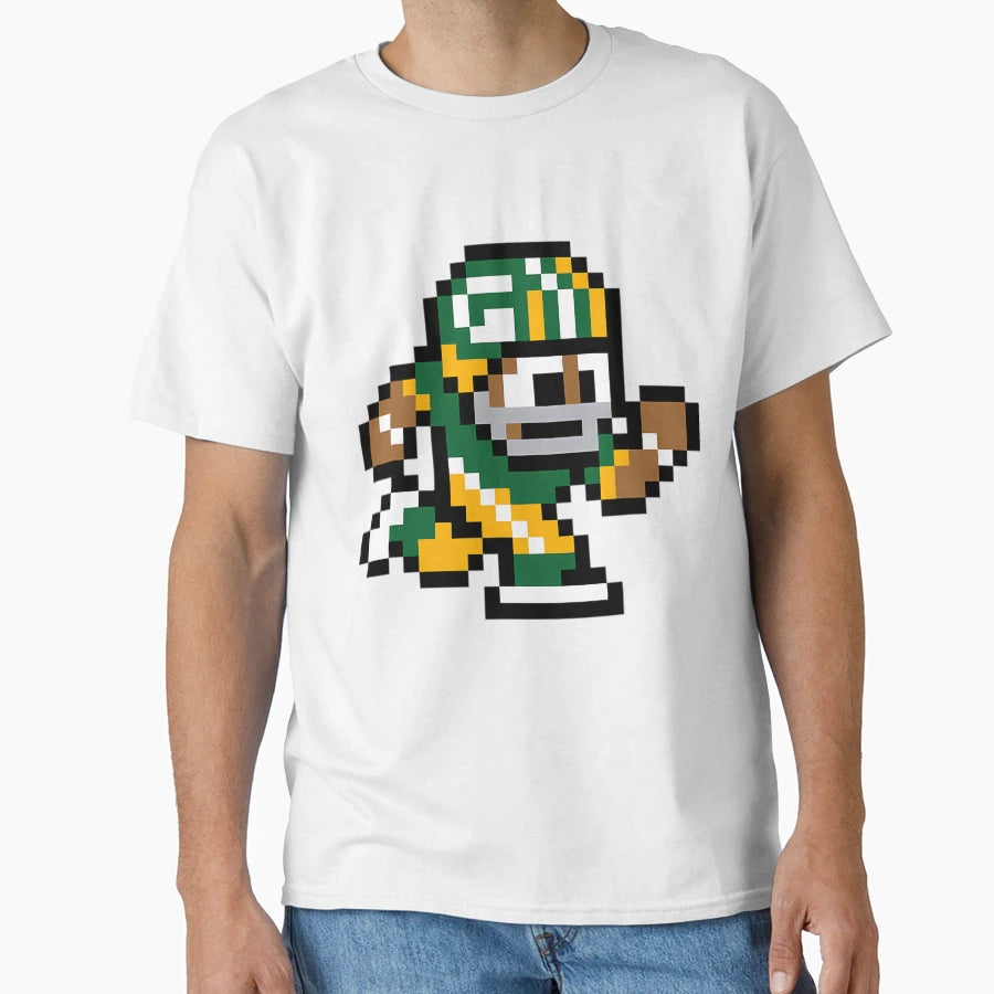 Green Bay Packers Tecmo Super Bowl T-Shirt - Custom Art Print Men Women - T-Shirt, Sweatshirt, Hoodie