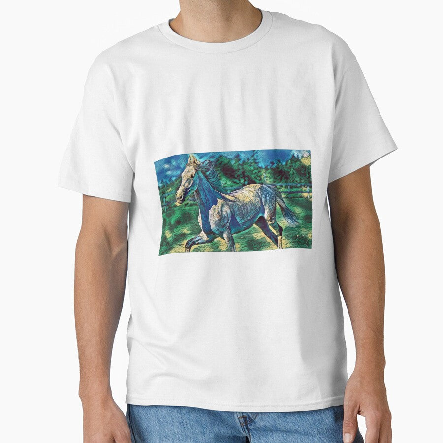 Orlov Trotter horse running abstract curved lines art - Adult & Kids T-Shirts, Sweatshirts & Hoodies apparel design preview 1