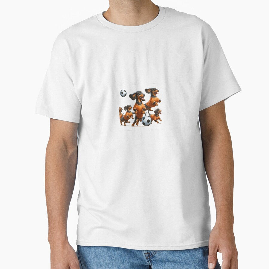 Dachsunds love football too! Soccer and Dog Lovers - Adult & Kids T-Shirts, Sweatshirts & Hoodies apparel design preview 1