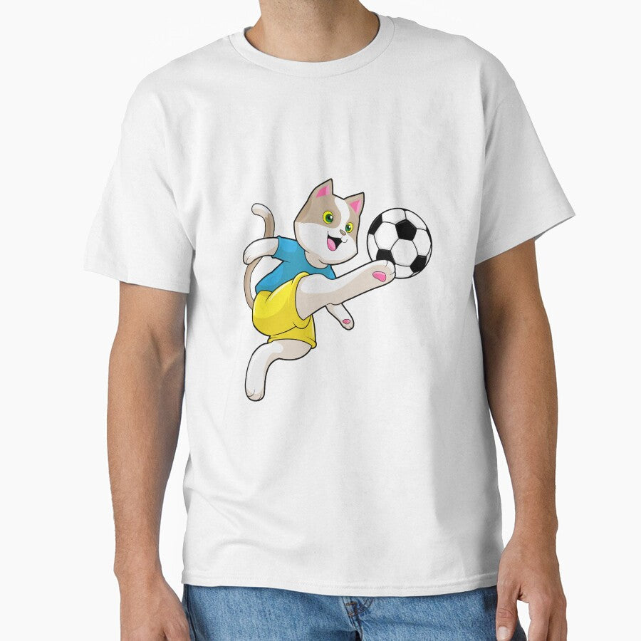 Cat as Soccer player with ball by Snabdesign84 - Adult & Kids T-Shirts, Sweatshirts & Hoodies apparel design preview 1
