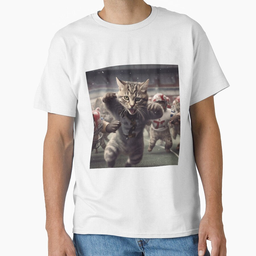 Team Cats Are Playing Football by BDMeow - Adult & Kids T-Shirts, Sweatshirts & Hoodies apparel design preview 1