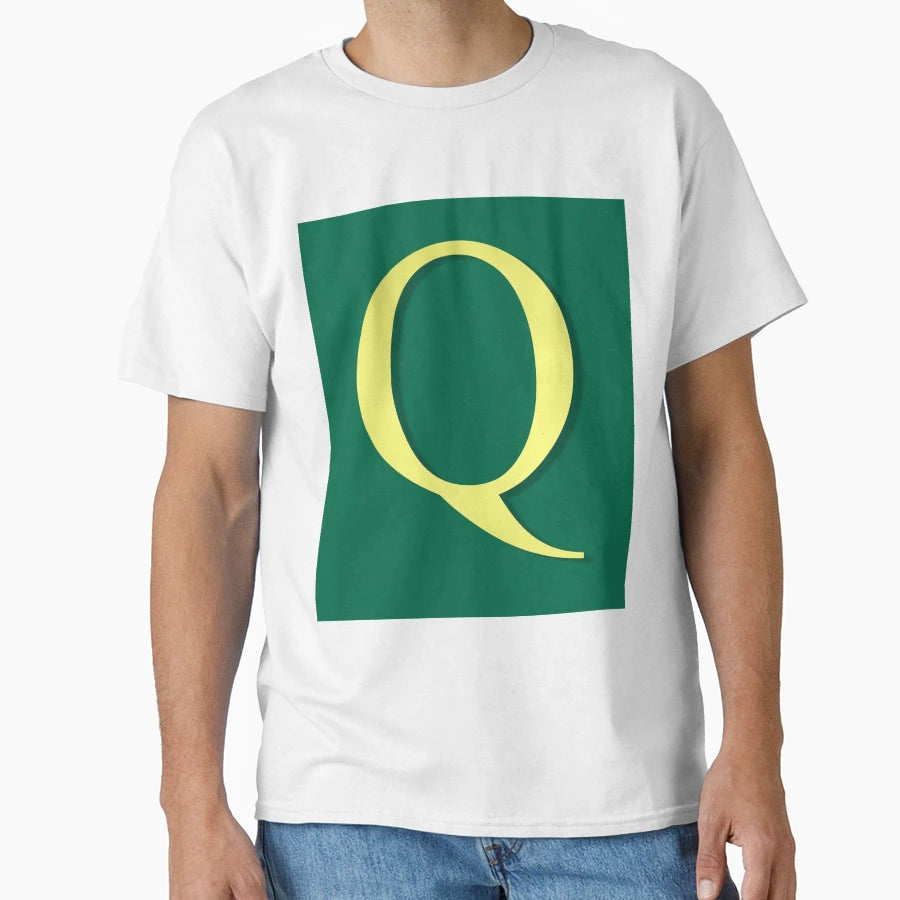Letter Q Gold Green 5748 T-Shirt - Minimalist Print Unisex - T-Shirt, Sweatshirt, Hoodie