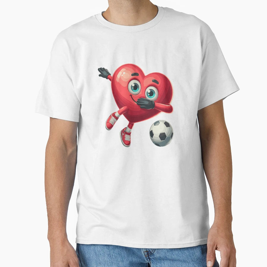Playful Soccer Ball Heart Dab T-Shirt - Custom Art Print for Adults - T-Shirt, Sweatshirt, Hoodie