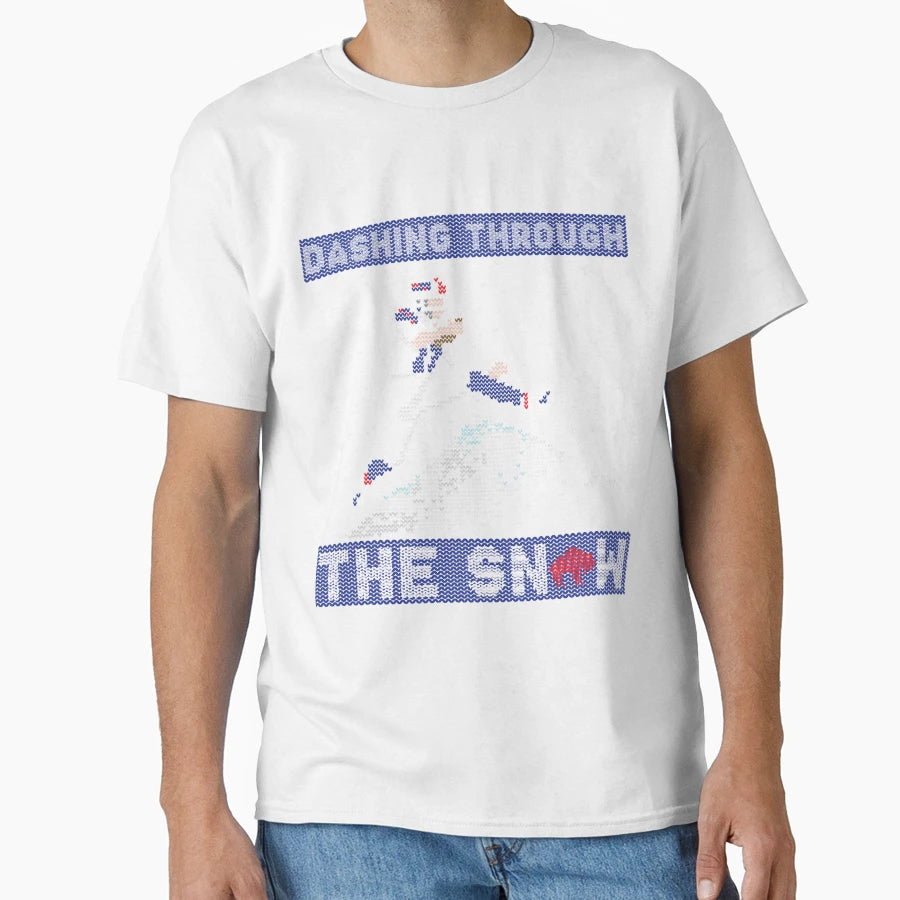Dashing Through Snow T-Shirt - Fun Novelty Design for Adults - T-Shirt, Sweatshirt, Hoodie