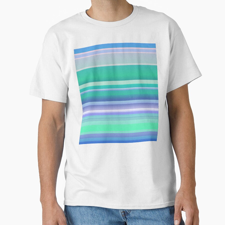 Ocean color palette striped blue by lausn - Adult & Kids T-Shirts, Sweatshirts & Hoodies apparel design preview 1